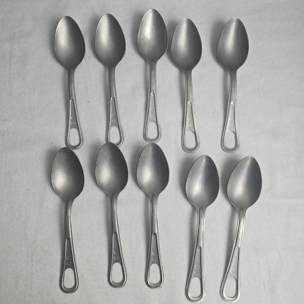 Mess Kit Spoons Lot of 10 Military ARMY USMC USA Utica Stainless Steel Utensil